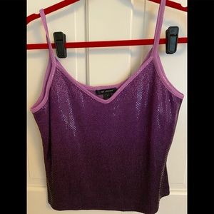 St. John Santana purple knit sequin camisole tank